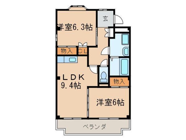 サンフラワ－ハイツＢの物件間取画像